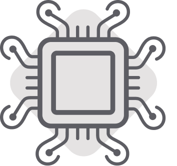 Ilustração de chip em tons de cinza